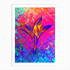 Lily of the Valley Botanical in Acid Neon Pink Green and Blue n.0108 Art Print