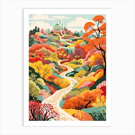 Garden Of The Gods, Usa, United Kingdom In Autumn Fall Illustration 3 Art Print