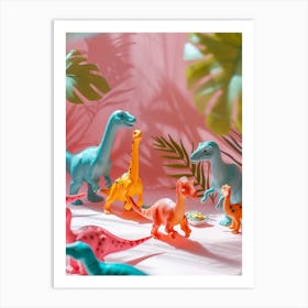 Pastel Toy Dinosaur Party 1 Art Print