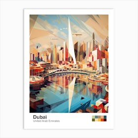 Dubai, United Arab Emirates, Geometric Illustration 4 Poster Art Print