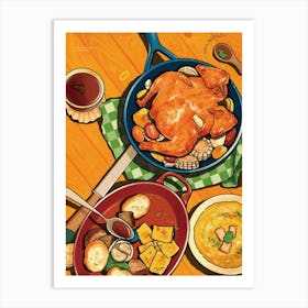 Chicken In A Pot Art Print