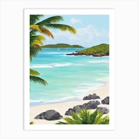 Sandy Island, Anguilla Contemporary Illustration   Art Print
