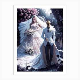 The Mystical Wedding. Beauty  and the Skeleton Art Print #4 Art Print