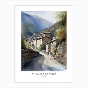 Andorra 3 Watercolour Travel Poster Art Print