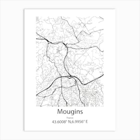 Mougins,France Minimalist Map Art Print