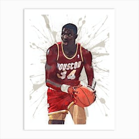 Hakeem Olajuwon Houston Rockets 1 Art Print