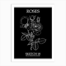 Roses Sketch 18 Poster Inverted Art Print
