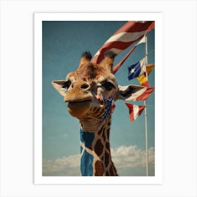 American Giraffe Art Print