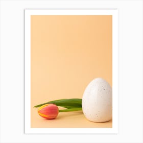 Easter Egg And Tulip Art Print