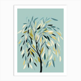 Willow Tree Flat Illustration 3 Art Print