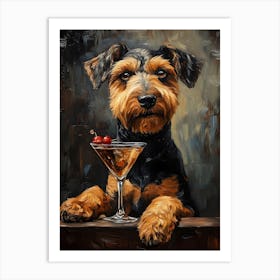 Airedale Welshie At The Bar 10 Art Print