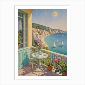 Balcony With Sailboats Art Print