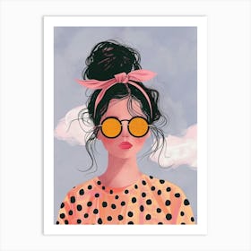 Girl With Sunglasses 8 Art Print