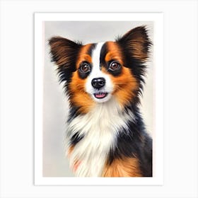 Papillon 5 Watercolour Dog Art Print