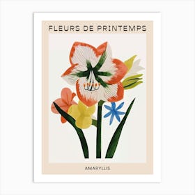 Spring Floral French Poster  Amaryllis 6 Art Print