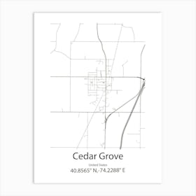 Cedar Grove,United States Minimalist Map Art Print