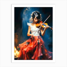 Melodic Muse The Elegance Of A Violinist Art Print