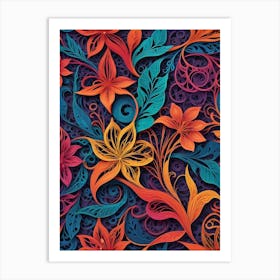 Abstract Floral Pattern 4 Art Print