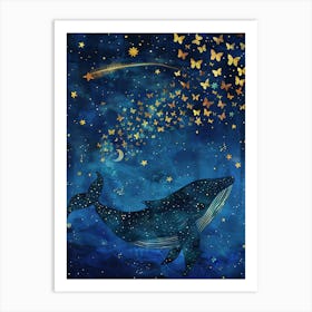 Whale In The Night Sky Art Print