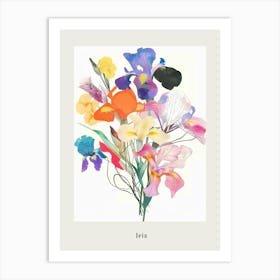 Iris 3 Collage Flower Bouquet Poster Art Print