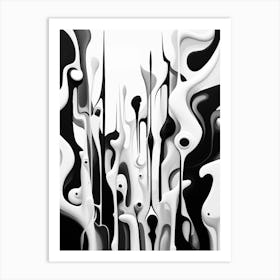 Evolution Abstract Black And White 4 Art Print