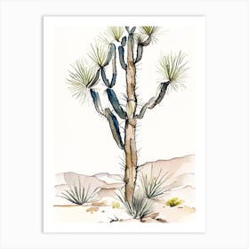 Jaeger S Joshua Tree Minimilist Watercolour  (3) Art Print