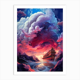 Ship In The Sky 4 Art Print