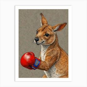 Kangaroo Boxing 7 Art Print