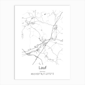 Lauf,Germany Minimalist Map Art Print