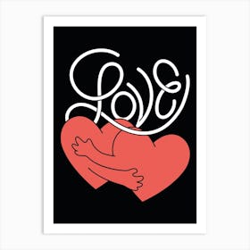 Love Hearts Hugging Print Art Print