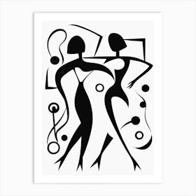 Line Art Inspired By The Dance By Matisse 2 Art Print