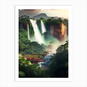 Iguacu Falls Of The North, Brazil Realistic Photograph (1) Art Print