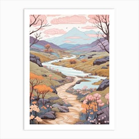 Laugavegur Iceland 3 Hike Illustration Art Print