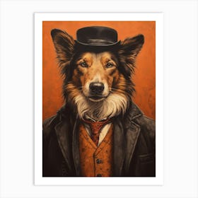 Gangster Dog Collie Art Print