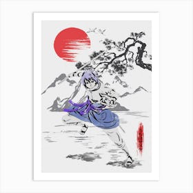 Uchiha Sasuke Cherry Blossom Art Print