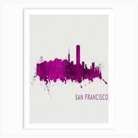 San Francisco California City Purple Art Print