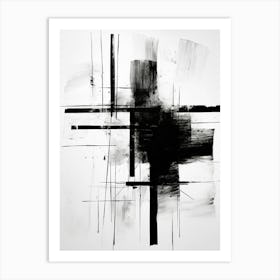 Contrast Abstract Black And White 5 Art Print