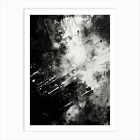 Space Abstract Black And White 4 Art Print