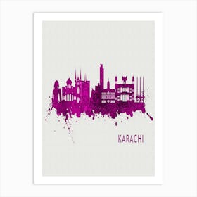 Karachi Pakistan City Purple Art Print