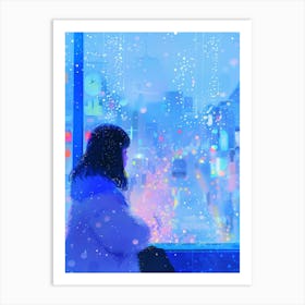 Girl Looking Out Of A Window Art Print