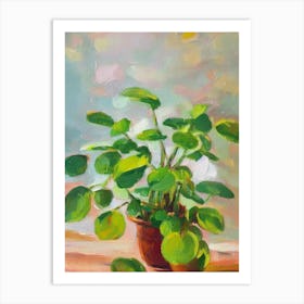 Pilea 3 Impressionist Painting Plant Art Print