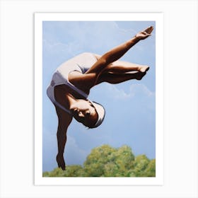 High Diver Above Treetops Art Print