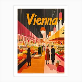 Aihrgdesign A 1970s Inspired Travel Poster For Vienna Art Print