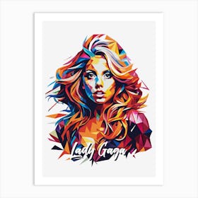 Lady Gaga 01 Portrait Music Icon Style WPAP Pop Art Art Print