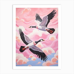 Vintage Japanese Inspired Bird Print Canada Goose 1 Art Print