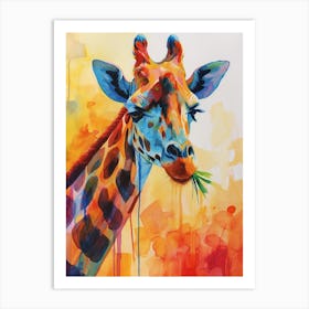 Giraffe Face Watercolour Portrait 4 Art Print