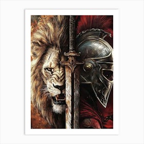 Lion And Sword Art Print