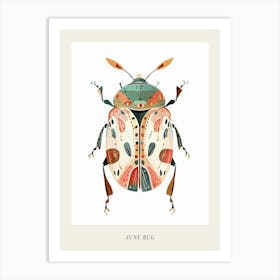 Colourful Insect Illustration June Bug 4 Poster Art Print