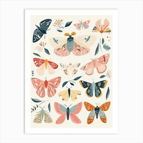 Colourful Insect Illustration Moth 41 Art Print