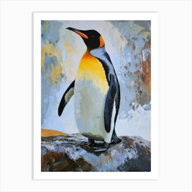 King Penguin Signy Island Colour Block Painting 3 Art Print